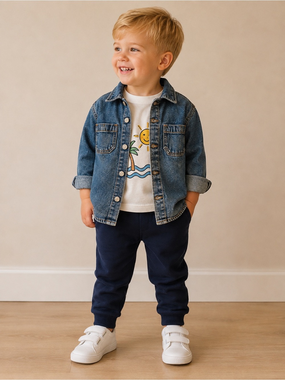 Gap Toddler Boys Blue Acid Wash Denim Button-Up Shirt Jacket